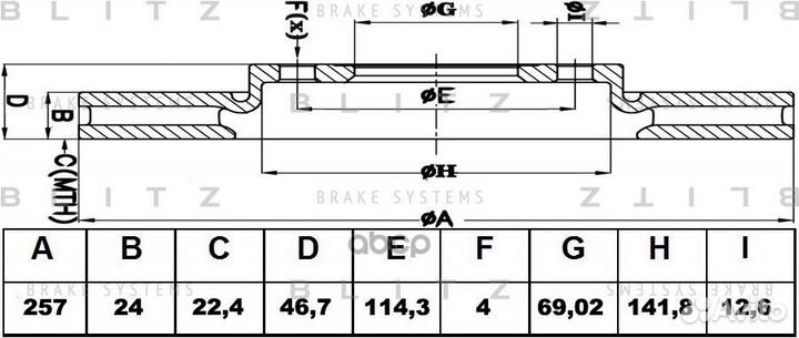 Диск тормозной BS0210 Blitz