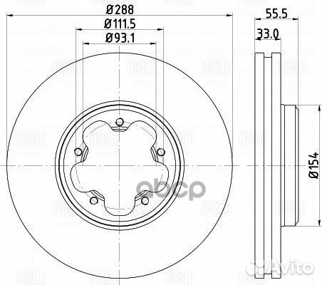 Диск торм. для а/м Ford Transit (13) перед. d