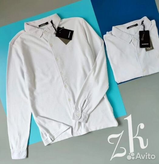 Поло мужское с длинным рукавом S