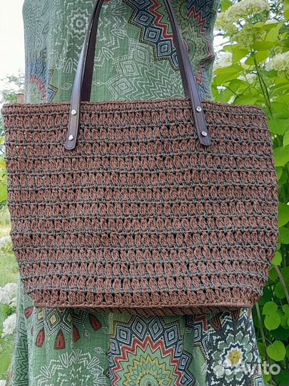 Новая сумка вязаная из рафии