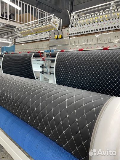 Экокожа стеганная для обтяжки автосалона и мебели