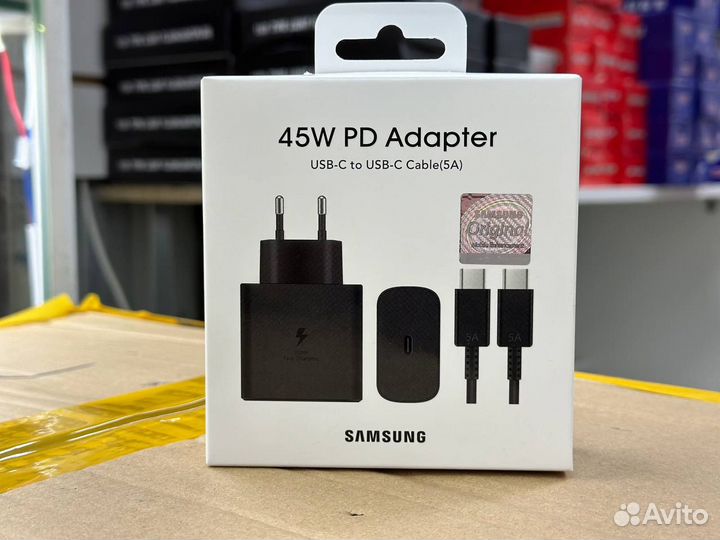 Быстрая зарядка с кабелем адаптер Samsung Оригинал