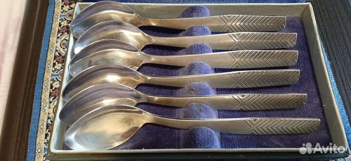 Набор чайных ложек ссср. Мельхиор. 6 штук