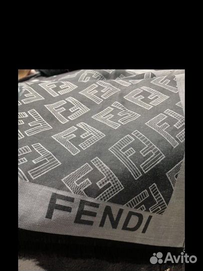 Платок шаль Fendi серый большой новый