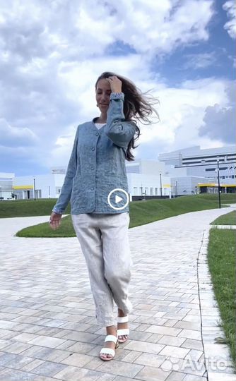 Жакет, летняя куртка 56 размер, лён