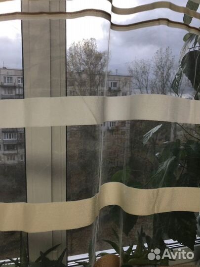 Тюль микросетка, бежевая новая