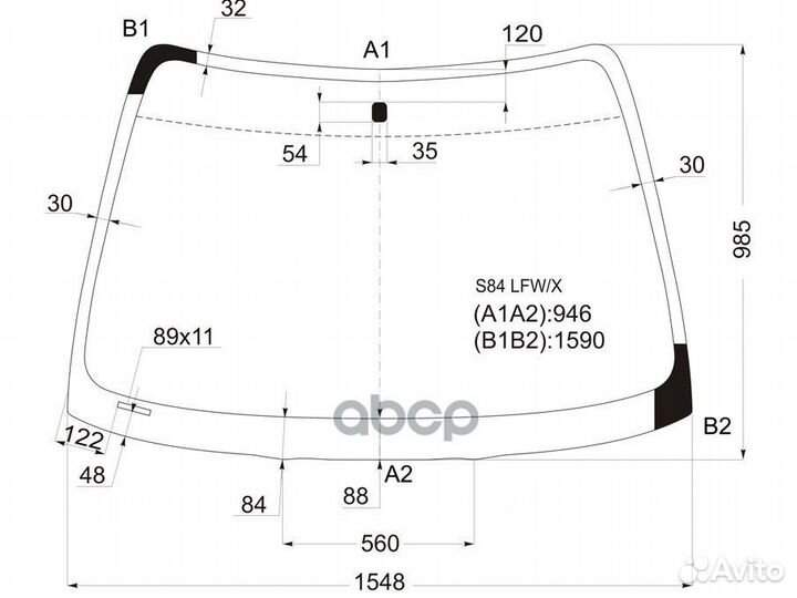 Стекло лобовое Honda Accord 97-03 / Honda Accord