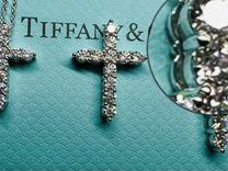 Крест с бриллиантами муассанитами Tiffany 2,5 3 4