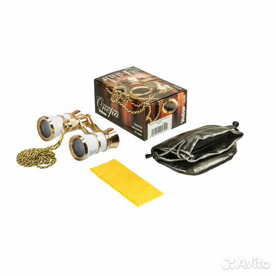 Бинокль театральный Veber бгц 3x25 бел/с цепочкой