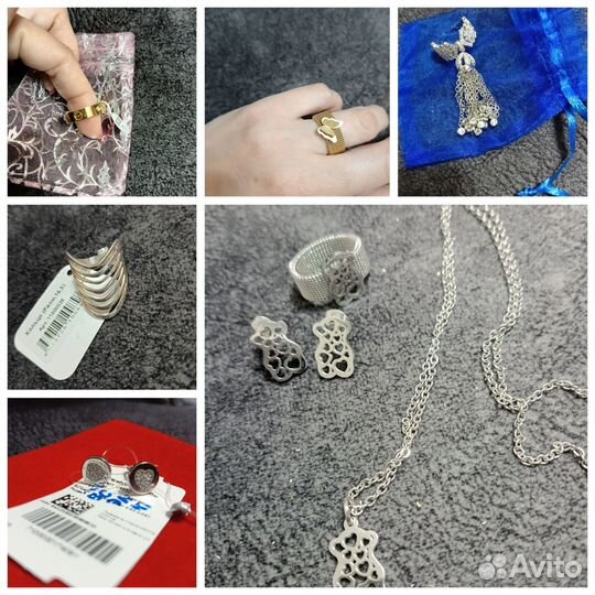 Кольцо серьги комплект