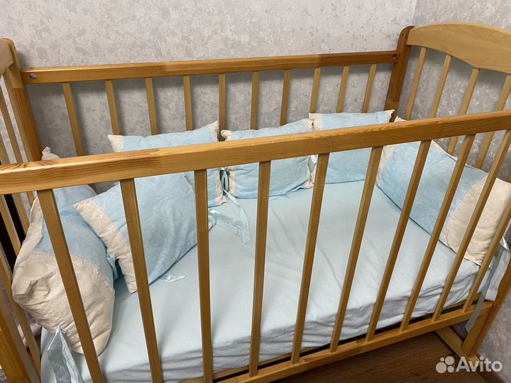 Детская кроватка с ортоп.матрасом и бортиками