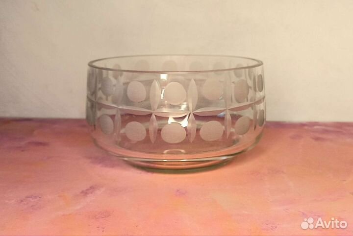 Конфетница Резное стекло СССР