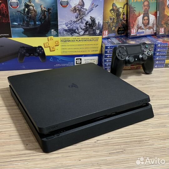 Sony PS4 Slim 1TB PlayStation 4 Гарантия + 40 Игр