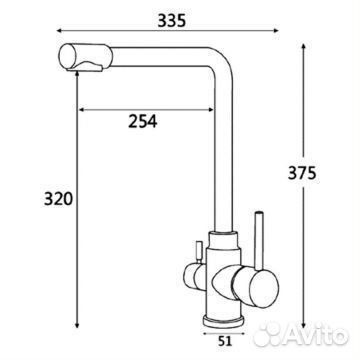 Смеситель для кухонных моек Vieir Kitchen V15026-C