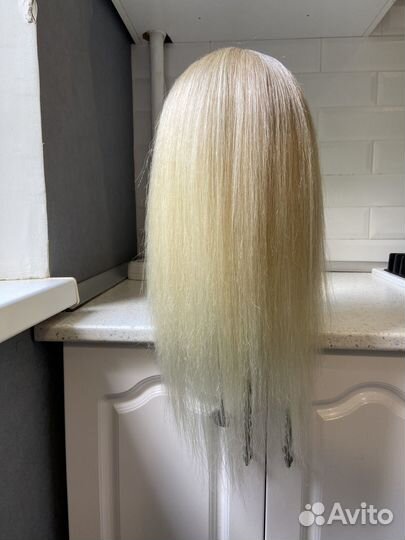 Голова манекен с натуральными волосами 80