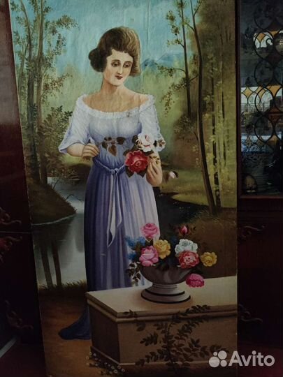 Картина маслом на холсте большая СССР 60х годов