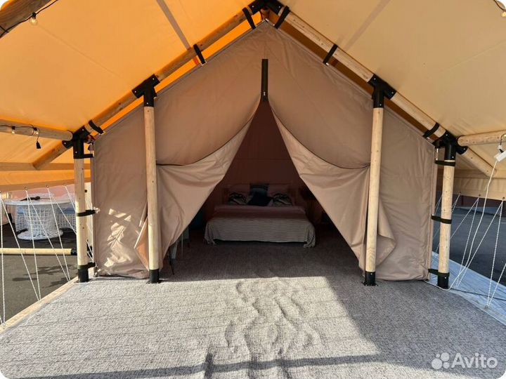 Каркасный тент для глэмпинга 4х4 в каркасе 4x6