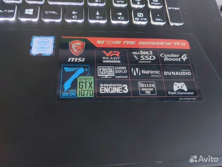 Игровой ноутбук msi gt72vr GTX1070