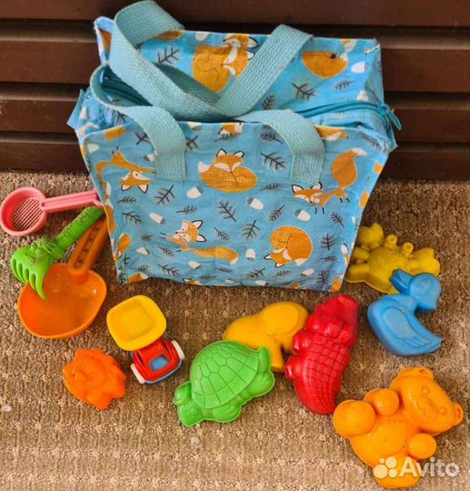 Коляска, собачка + набор для песочницы