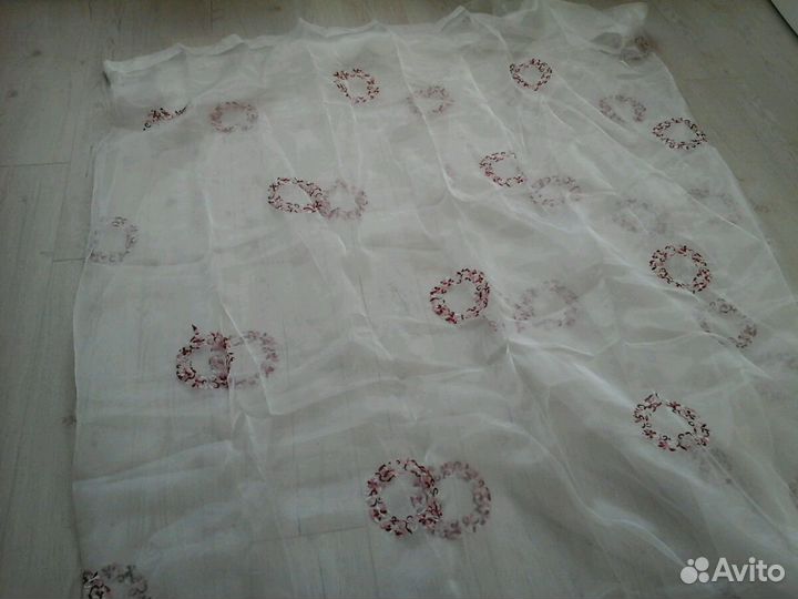 Тюль с вышивкой новый, тюль органза