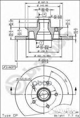Торм.диски JU561437/08.5177.10 Brembo 08.5177