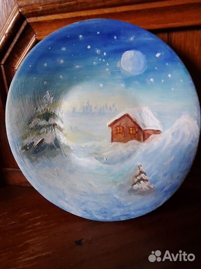 Тарелка декоративная, новогодняя