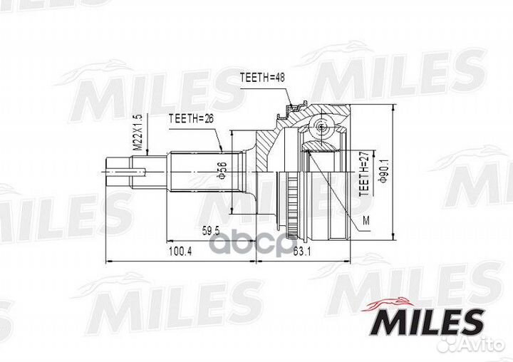 ШРУС toyota celica/camry 90-97 нар.(ABS) ga2047