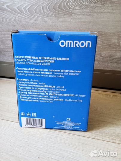 Тонометр Omron M2 Basic HEM-7121-ARU с адаптером