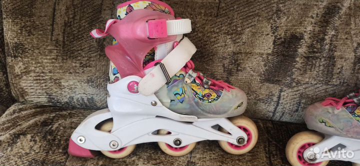 Роликовые коньки детские раздвижные с защитой