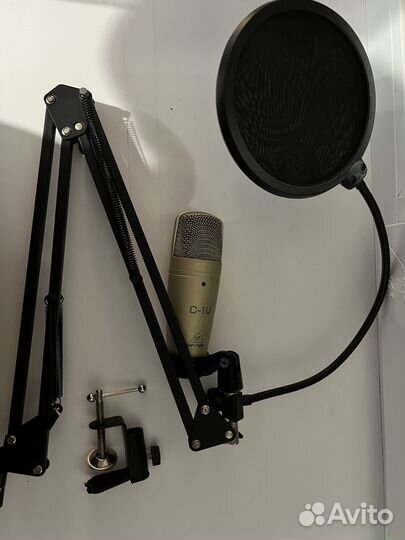 Behringer c1u+пантограф+pop-фильтр