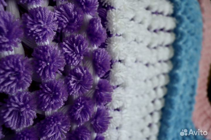 Детский плед c помпончиками