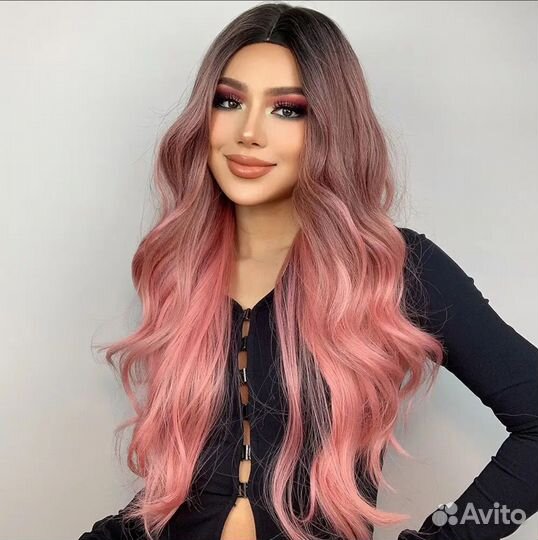 Парик розовый новый