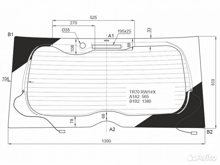 Стекло заднее заднее Toyota Noah 2014-2023