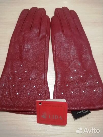 Перчатки кожаные женские