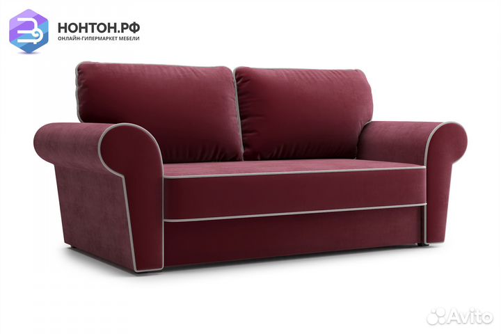 Диван еврокнижка Прованс бордовый