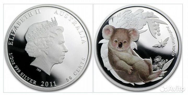 Монета 50 центов, 2011, австралийская коала