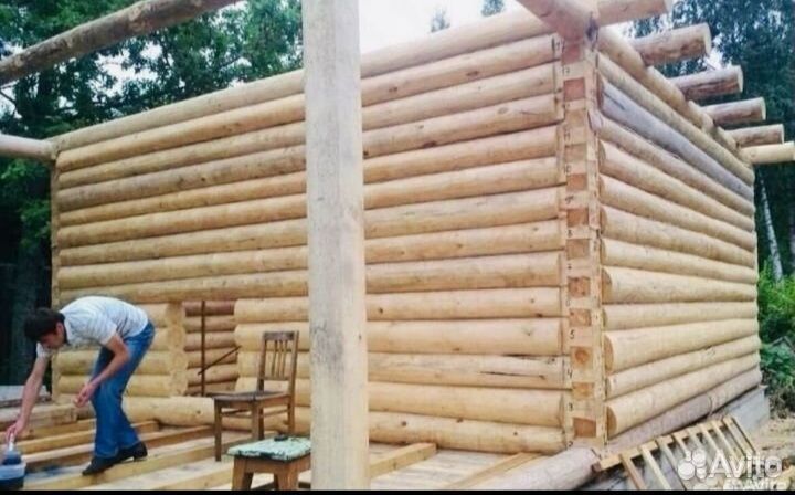 Сруб дачного дома 6х6+3 (строганое бревно)