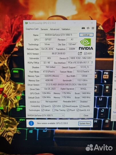 Nvidia 1050ti MSI Gaming