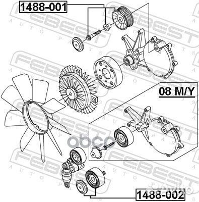 Ролик обводной комплект ssang yong rexton 2001