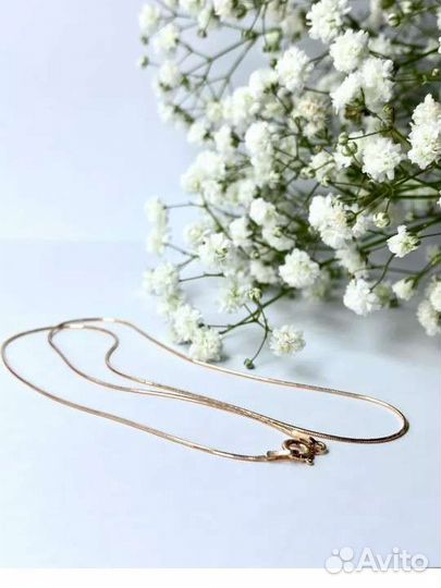Новая серебряная цепочка 925, 45 см с позолотой