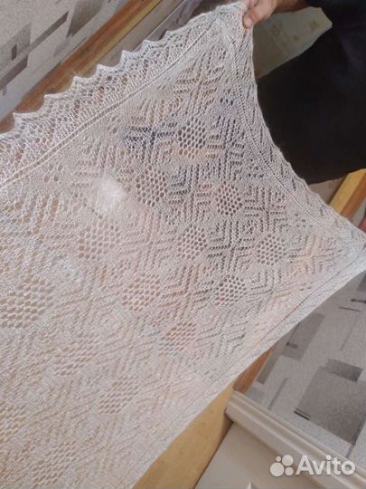 Палантин 1,92см88см ручной вязки