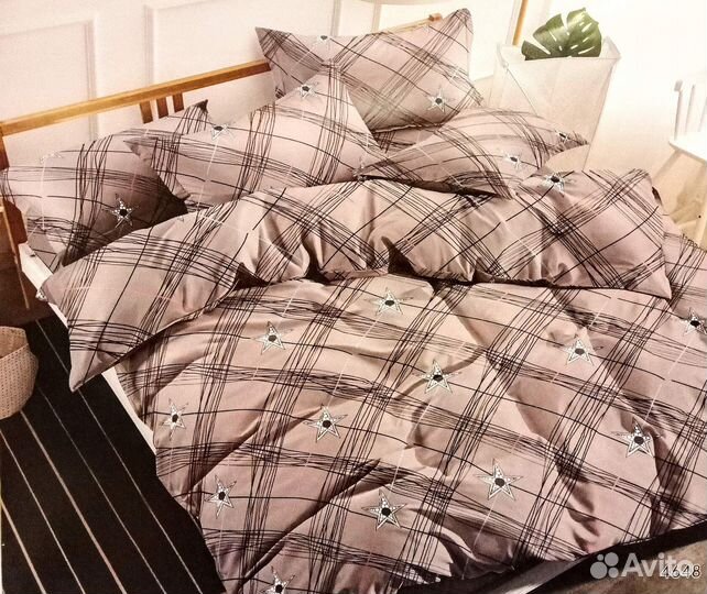 Новое постельное 1,5сп. поплин. сатин