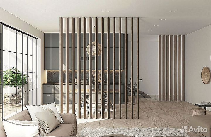 Декоративные рейки перегородки