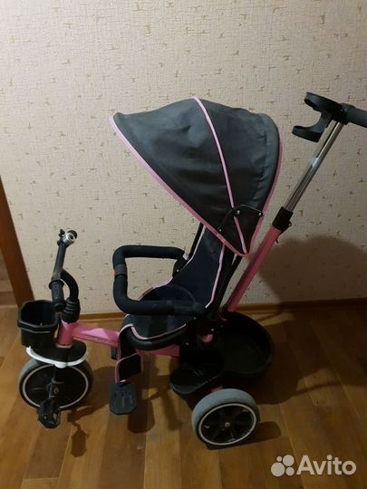 Детский велосипед трехколесный с ручкой