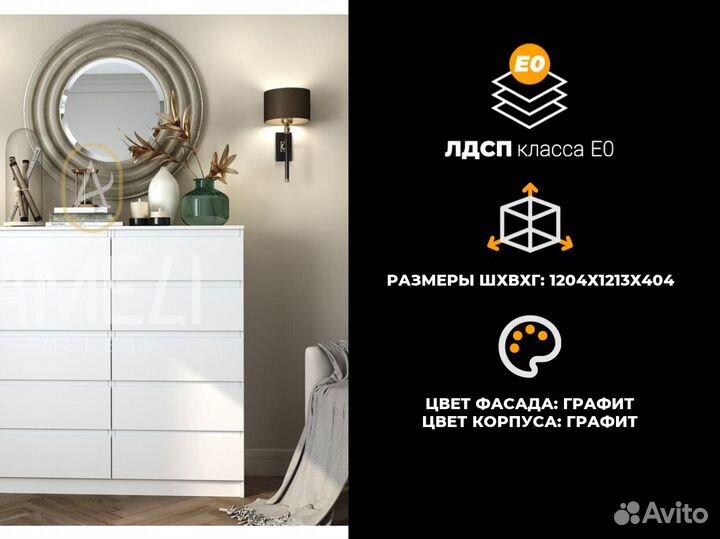 Комод в стиле икеа черный