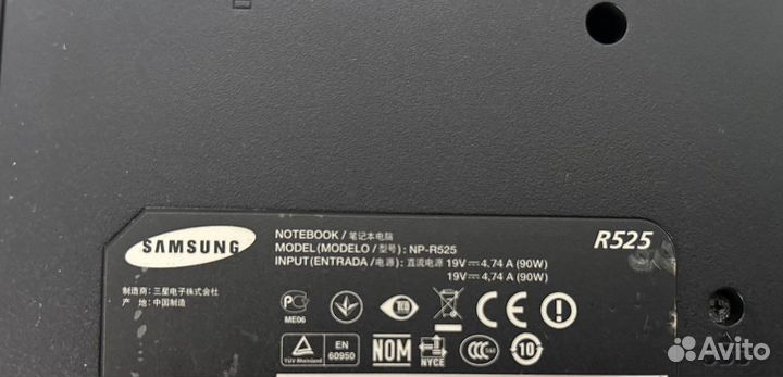 Рабочий ноутбук Samsung R525