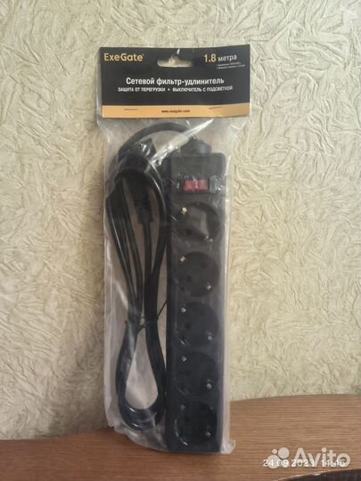 Сетевой фильтр 1.8м, 5 розеток