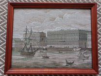 Картина гобелен в рамке с видами Санкт-Петербурга