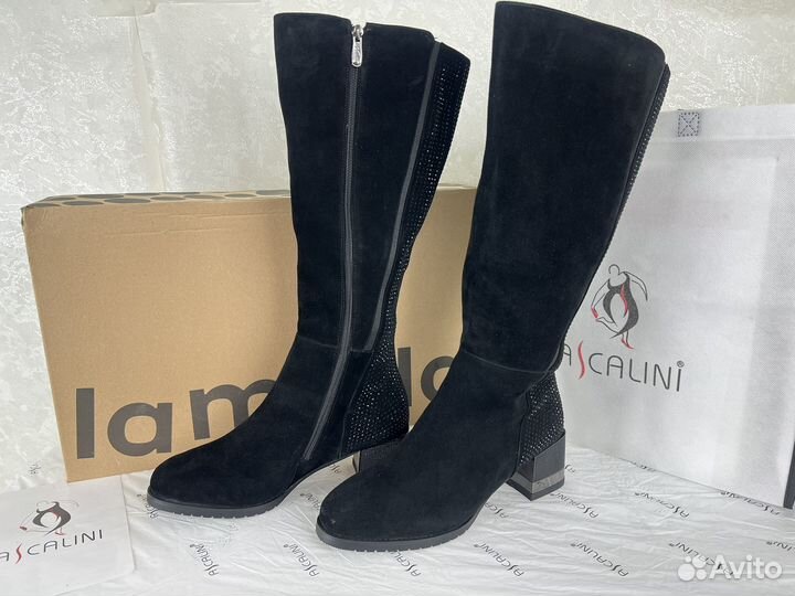 Сапоги женские зимние 41 ascalini кожа мех