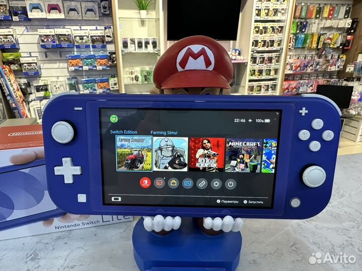 Прошитая Nintendo Switch Lite синяя